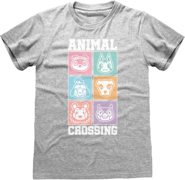Nintendo Animal Crossing - Pastel Square T-Shirt Heather Grey