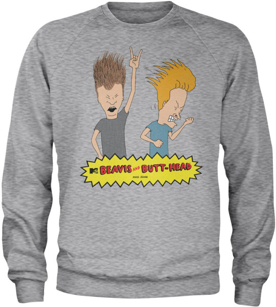 Beavis and Butt-Head Headbanging Sweatshirt Heather-Grey