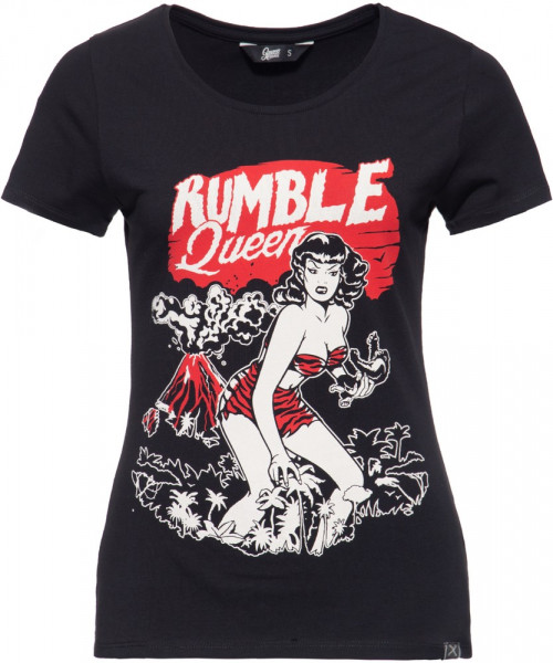 Queen Kerosin T-Shirt im Vintage Look QK5195357121 Schwarz