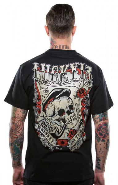 Lucky 13 T-Shirt Whiskey and Tears Black
