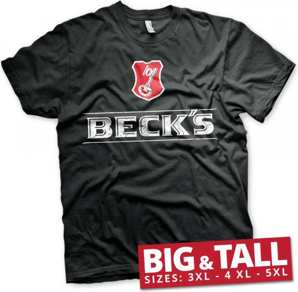 Beck's Washed Logo Big & Tall T-Shirt Black