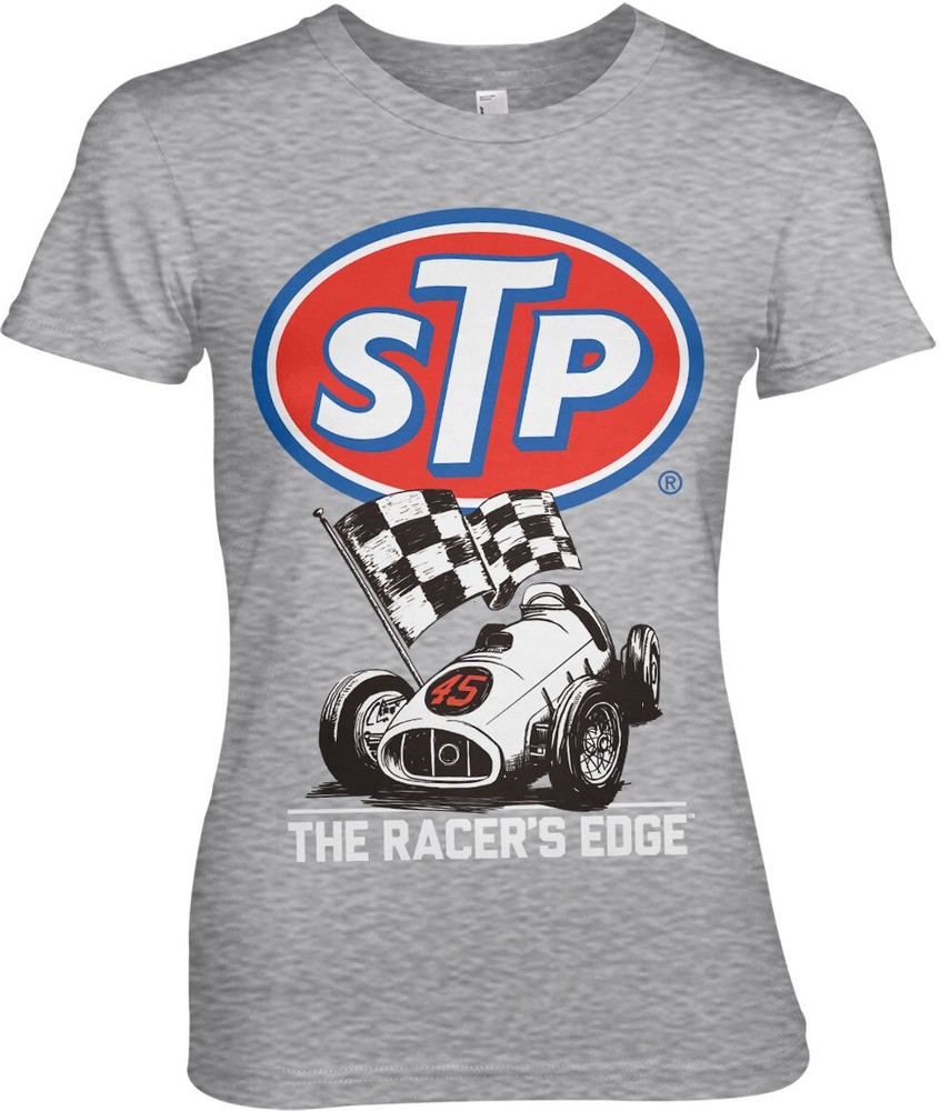 STP Retro Racer Girly Tee Damen T-Shirt Heather-Grau - Damen
