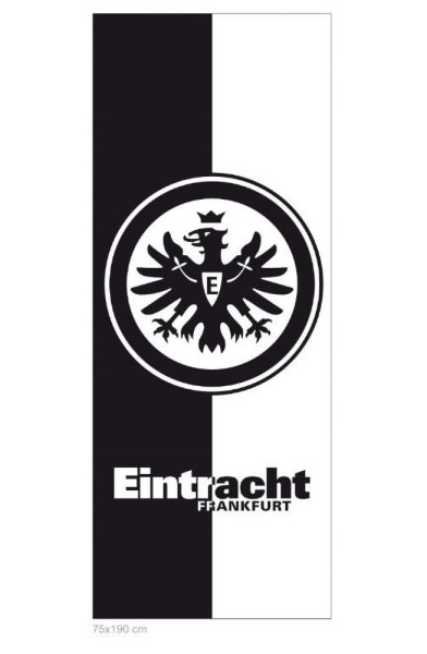 Eintracht Frankfurt Badetuch Fussball Schwarz/Weiß