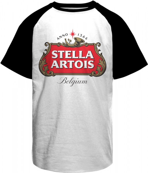 Stella Artois Belgium Logo Baseball T-Shirt White-Black