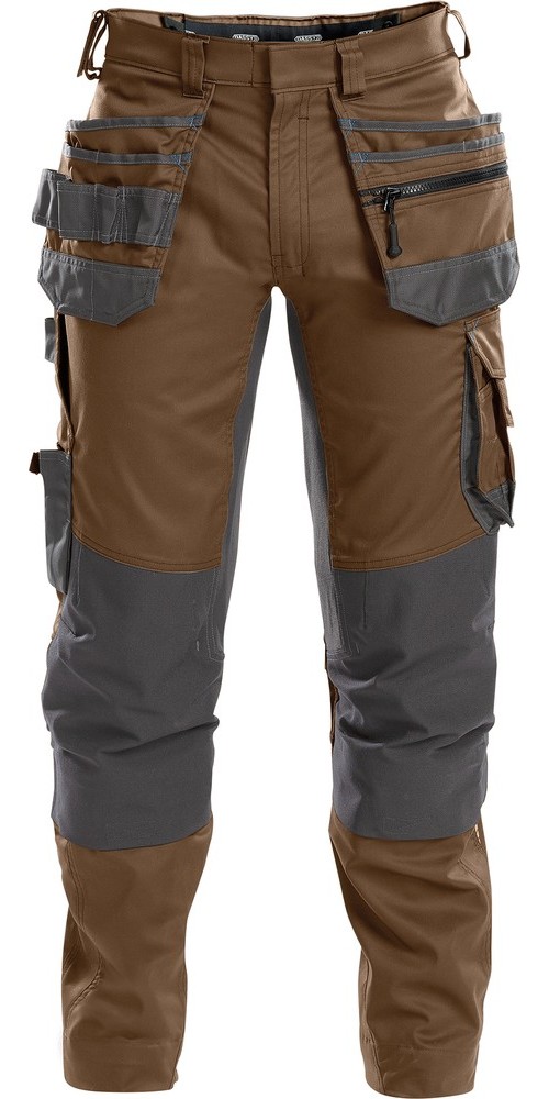 Dassy Arbeitshose mit Stretch, Holstertaschen und Kniepolstertaschen FLUX PESCO41 Lehmbraun/Anthrazi - Herren / Unisex