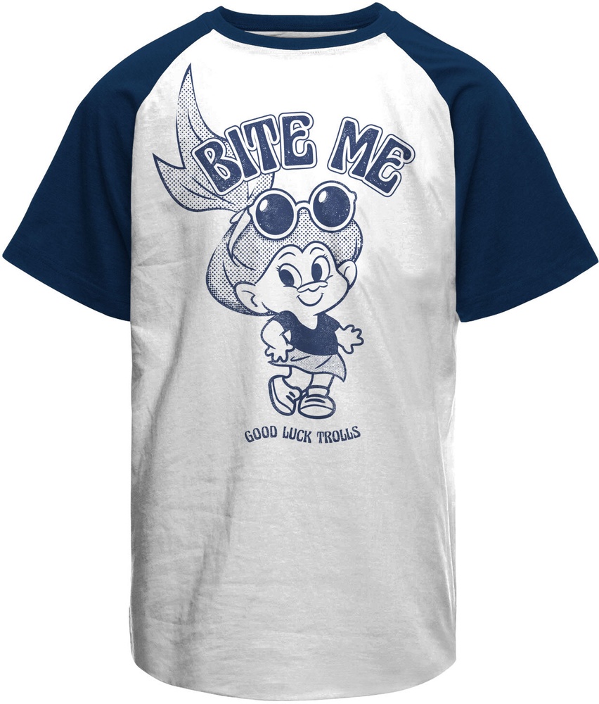 Good Luck Trolls T-Shirt Bite Me Baseball T-Shirt UV-29-GLT003-H94-15 - Herren / Unisex
