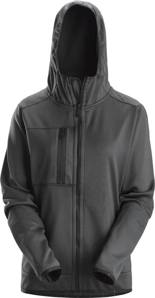 Snickers Damen Fleecepullover AllroundWork Damen Fleece Hoodie mit Reißverschluss Stahlgrau - Damen