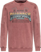 King Kerosin Sweatshirt Chopper 1973 Acid Washed Pullover Brown