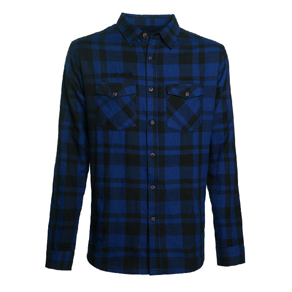 WCC West Coast Choppers Flannel La Bomba Herringbone Blue/Black