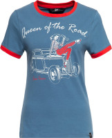 Queen Kerosin Vintage Contrast T-Shirt QKI21013 Blau