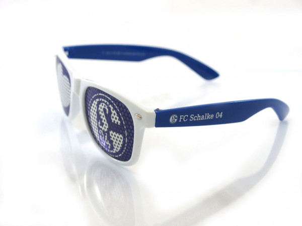 FC Schalke 04 Fanbrille I Love Fussball Weiß/Blau