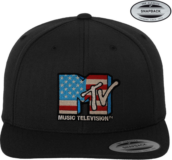 MTV American Flag Premium Snapback Cap Black
