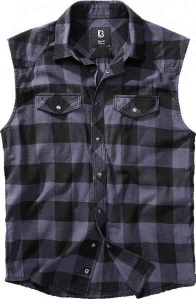 Brandit Men Hemd Checkshirt sleeveless Black/Grey