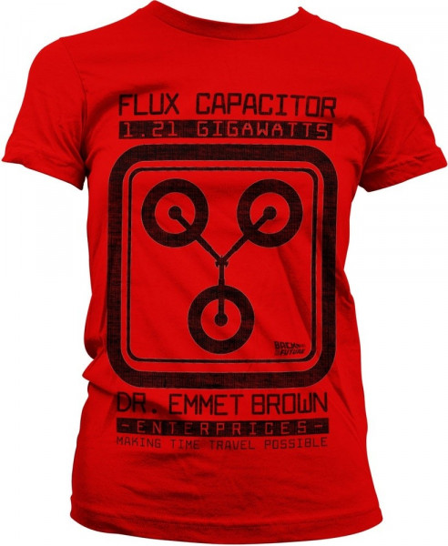 Back to the Future Flux Capacitor Girly Tee Damen T-Shirt Red