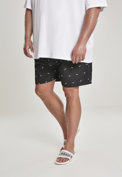 Urban Classics Badehose Embroidery Swim Shorts Shark/Black/White