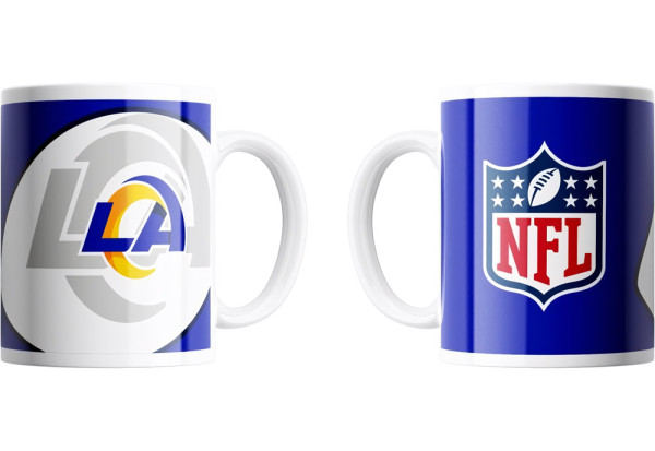 Los Angeles Rams Classic Mug Shadow Logo & Shield American Football NFL Blau-330 ml