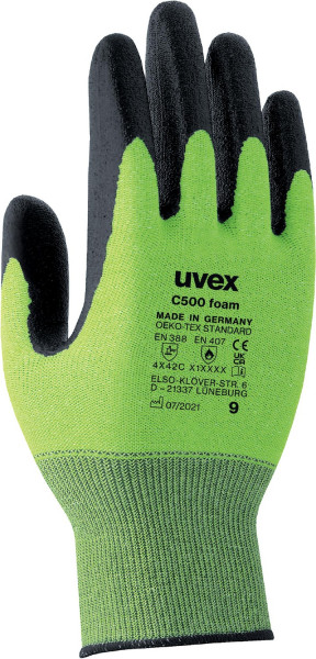 Uvex Schutzhandschuhe C500 Foam 60494 (60494) 10 Paar