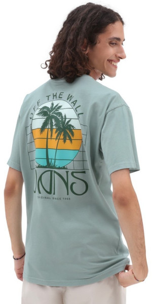Vans Herren T-Shirt Sunset Dual Palm Vintage Ss Tee Chinois Green