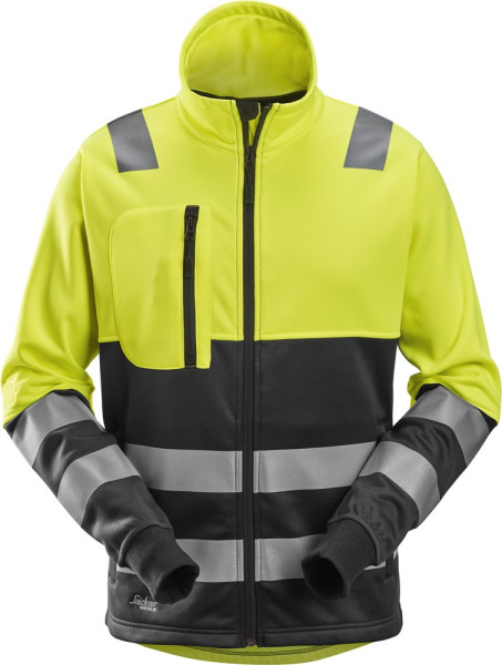 Snickers Warnschutzjacke AllroundWork High-Vis Arbeitsjacke mit Reißverschluss, Kl. 2 High-Vis Gelb/Schwarz