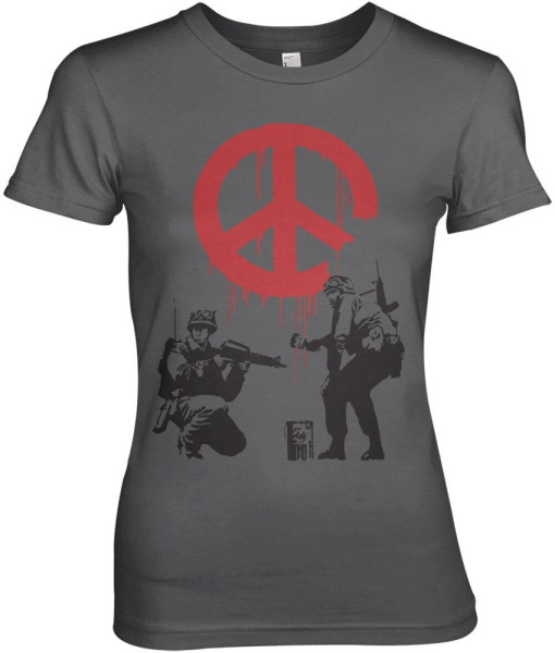 Hybris Damen Soldiers Painting CND Sign Girly Tee SH-5-BK001-H33-8