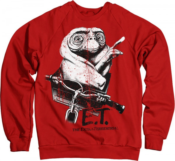 E.T. Biking Distressed Sweatshirt Red