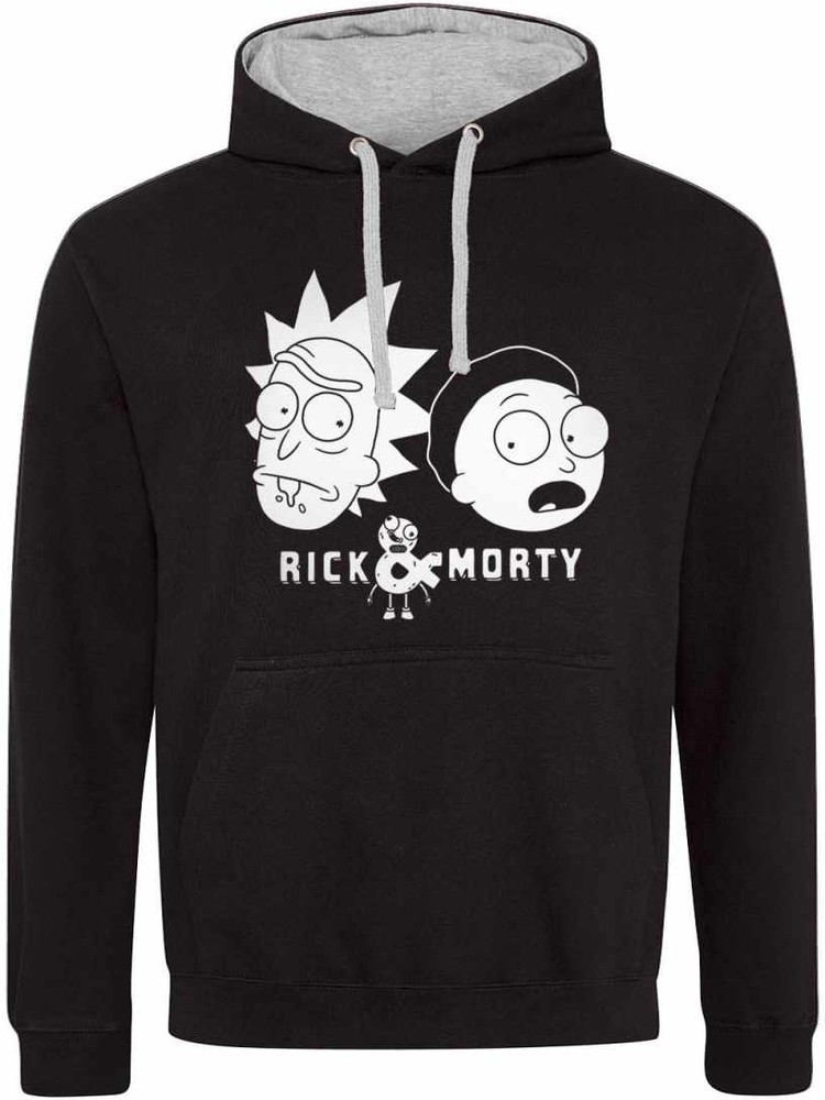 Alien print contrast sleeve hoodie shop