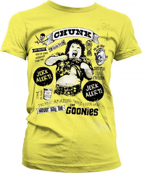 The Goonies Chunk Jerk Alert Girly Tee Damen T-Shirt Yellow