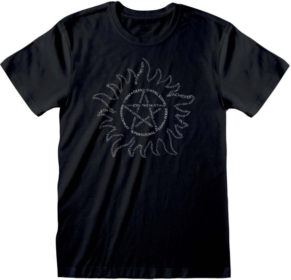 Supernatural - Text Symbol T-Shirt Black