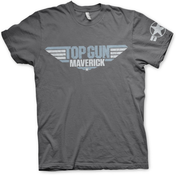 Top Gun Maverick Distressed Logo T-Shirt Dark-Grey