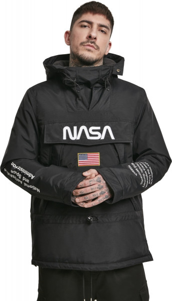 Mister Tee Jacket NASA Windbreaker Black