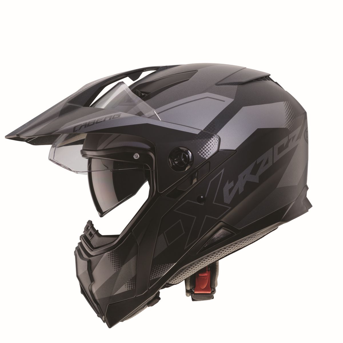 Caberg Motorrad Helm Enduro Xtrace Spark matt Black/Silver Cross