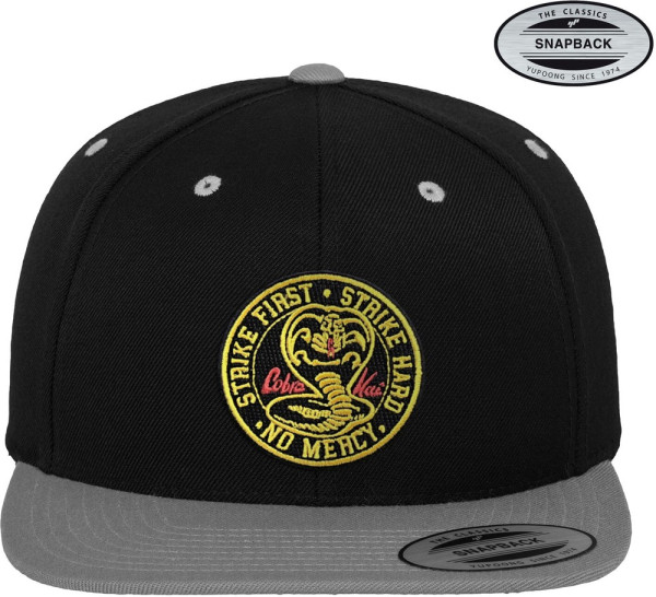 Cobra Kai Patch Premium Snapback Cap Black-Dark-Grey