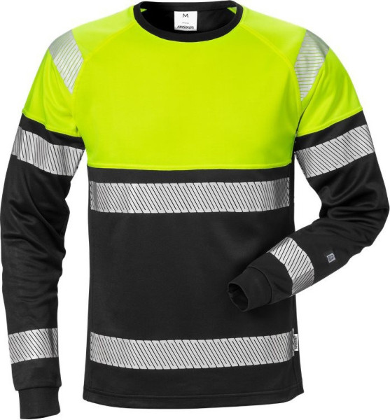 Fristads Warnschutz T-Shirt High Vis T-Shirt Langarm Kl. 1 7519 THV Warnschutz-Gelb/Schwarz