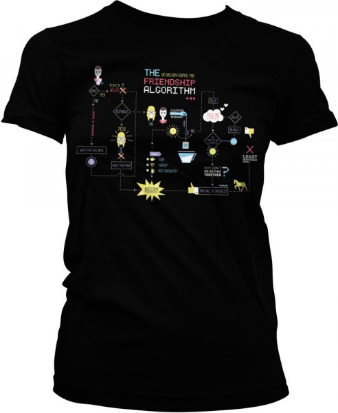 The Big Bang Theory The Friendship Minions Algorithm Girly Tee Damen T-Shirt Black