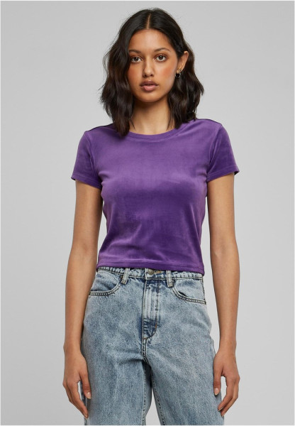 Urban Classics Damen T-Shirt Ladies Short Velvet Tee