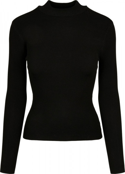 Urban Classics Damen Ladies Rib Knit Turtelneck Sweater Black