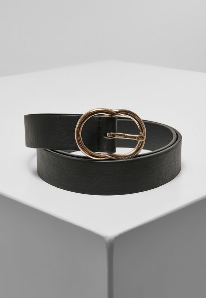 Urban Classics Small Ring Buckle Belt Black/Gold