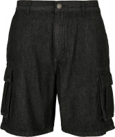Urban Classics Organic Denim Cargo Shorts Black Washed