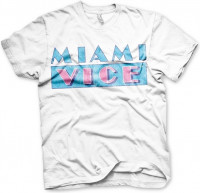 Miami Vice Distressed Logo T-Shirt White