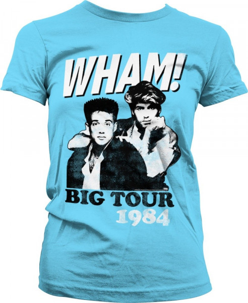 Wham! Big Tour 1984 Girly Tee Damen T-Shirt Skyblue