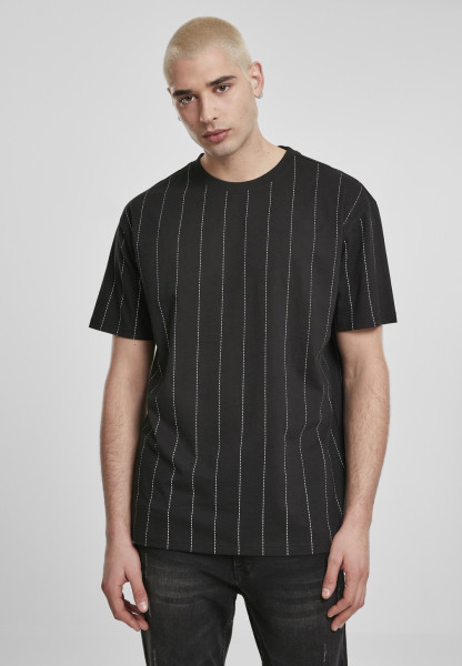 Urban Classics T-Shirt Oversized Pinstripe Tee Black