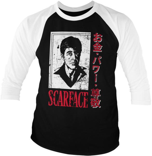 Scarface - Japanese Baseball 3/4 Sleeve Tee Longsleeves White/Black
