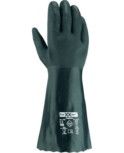 teXXor Topline Chemikalienschutz-Handschuhe Pvc Grün (12 Stück) 2152