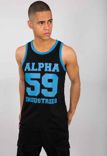 Alpha Industries T-Shirt 59 Tank Neon Print Black/Neon Blue