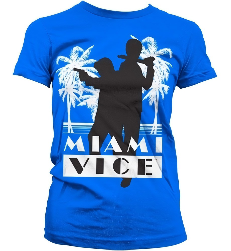 Miami Vice Silhuettes Girly T-Shirt Damen Blau - Damen
