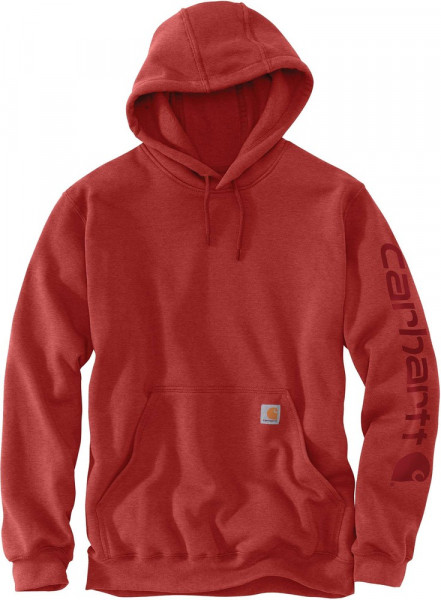 Carhartt Sleeve Logo Hooded Sweatshirt Chili Pepper Heather