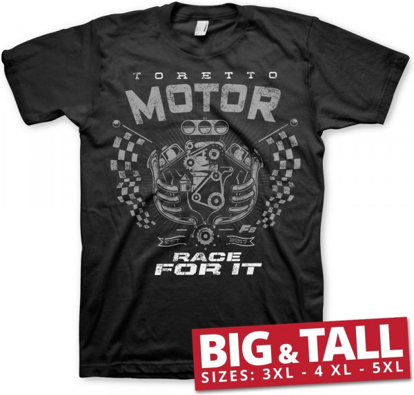 The Fast and the Furious Toretto Motor Race For It Big & Tall T-Shirt Black