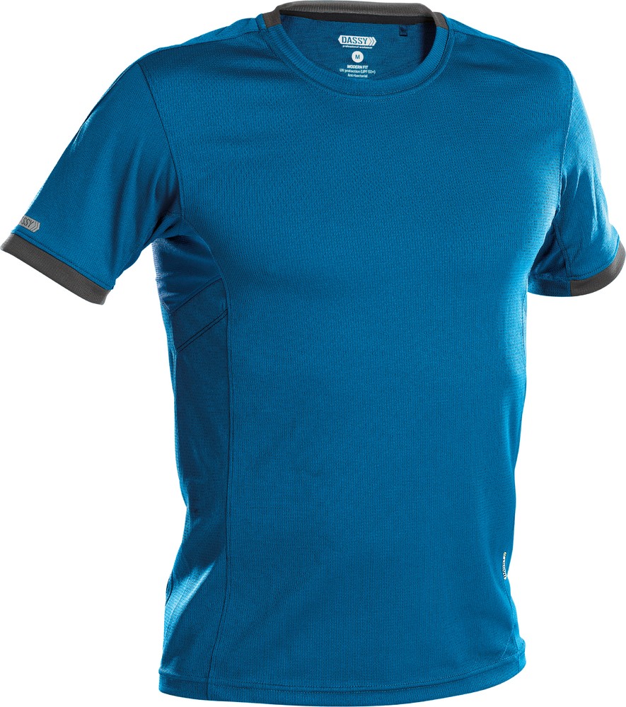 Dassy T-Shirt Nexus PES04 Azurblau/Anthrazitgrau - Herren / Unisex