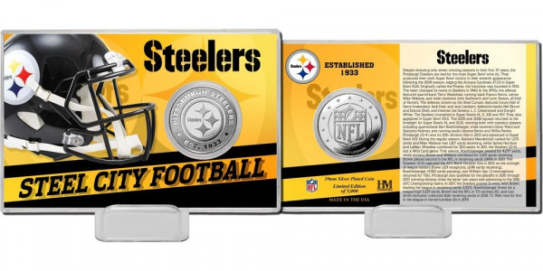 Pittsburgh Steelers Team History Silver Coin Card American Football NFL Silber