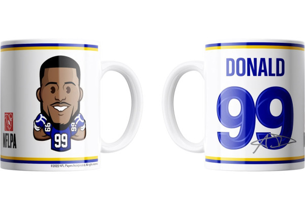 Los Angeles Rams Aaron Donald Emoji Jumbo-Tasse 440 ml American Football NFL Blau-440 ml